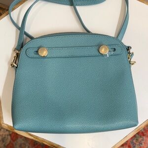 Furla Teal Crossbody Bag with Gold Accents